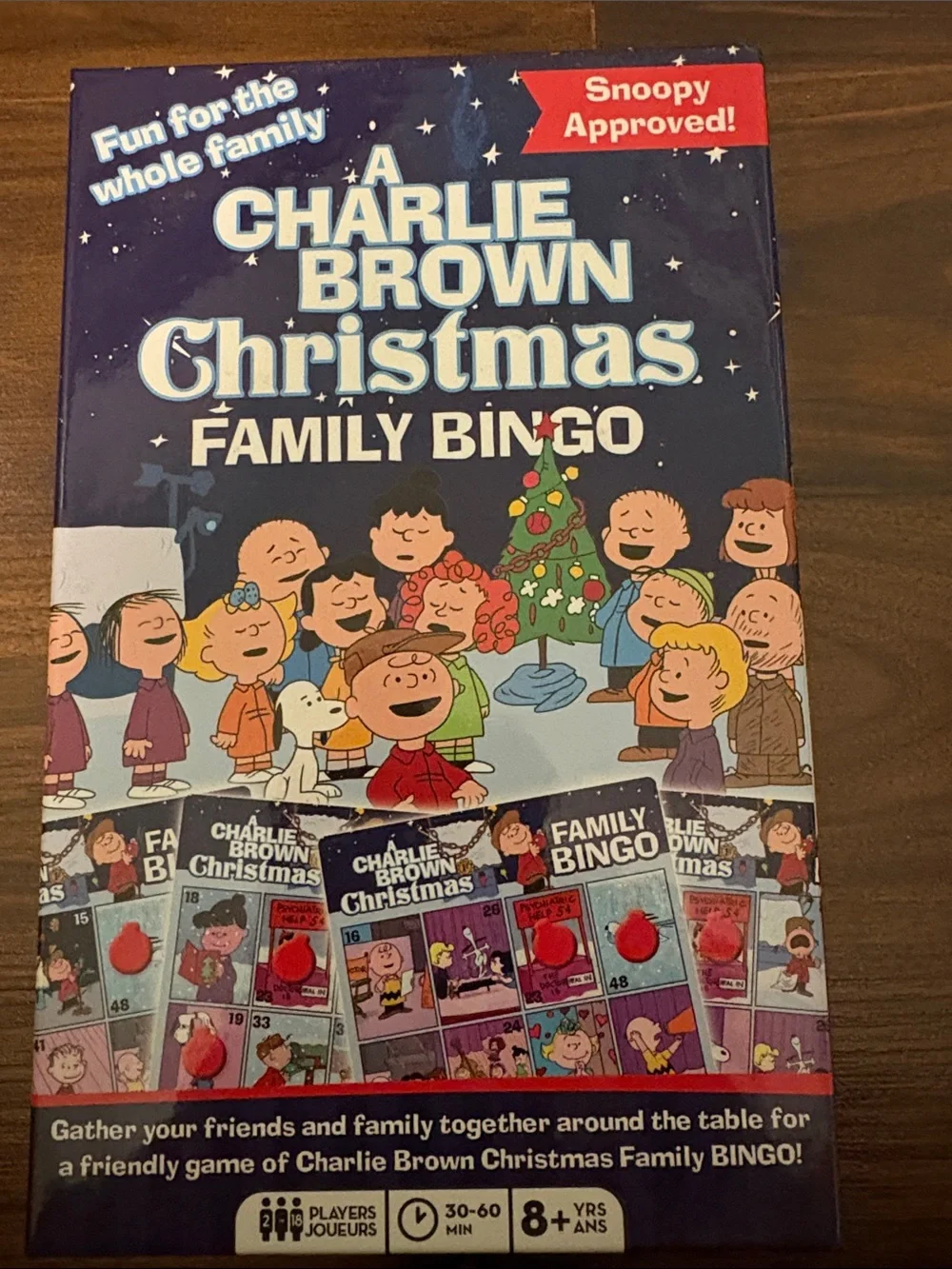 A Charlie Brown Christmas Family Bingo Game - Blue/Red